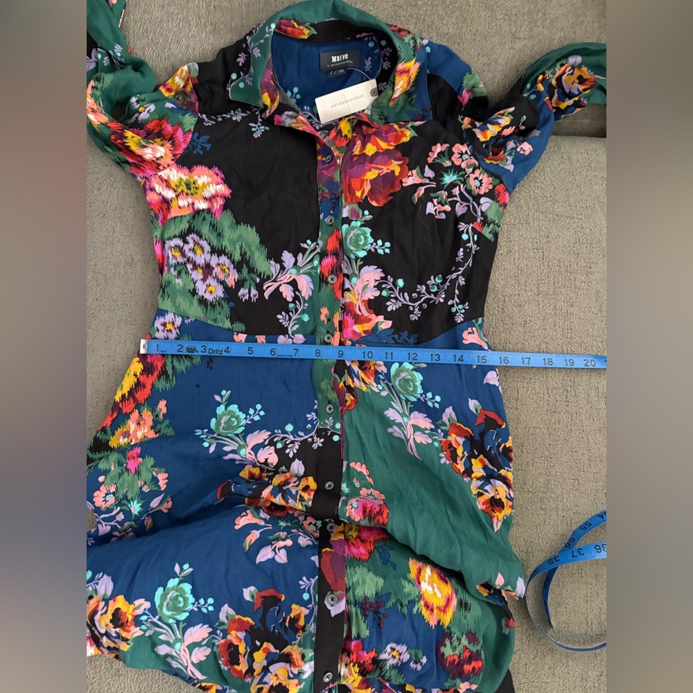 Anthropologie Maeve Floral Patchwork Shirtdress Size 2 Dress NWT - Picture 8 of 10